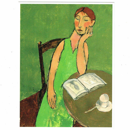ALEXANDER  ポストカード-Girl With Book-  / CATACANA(カタカナ)