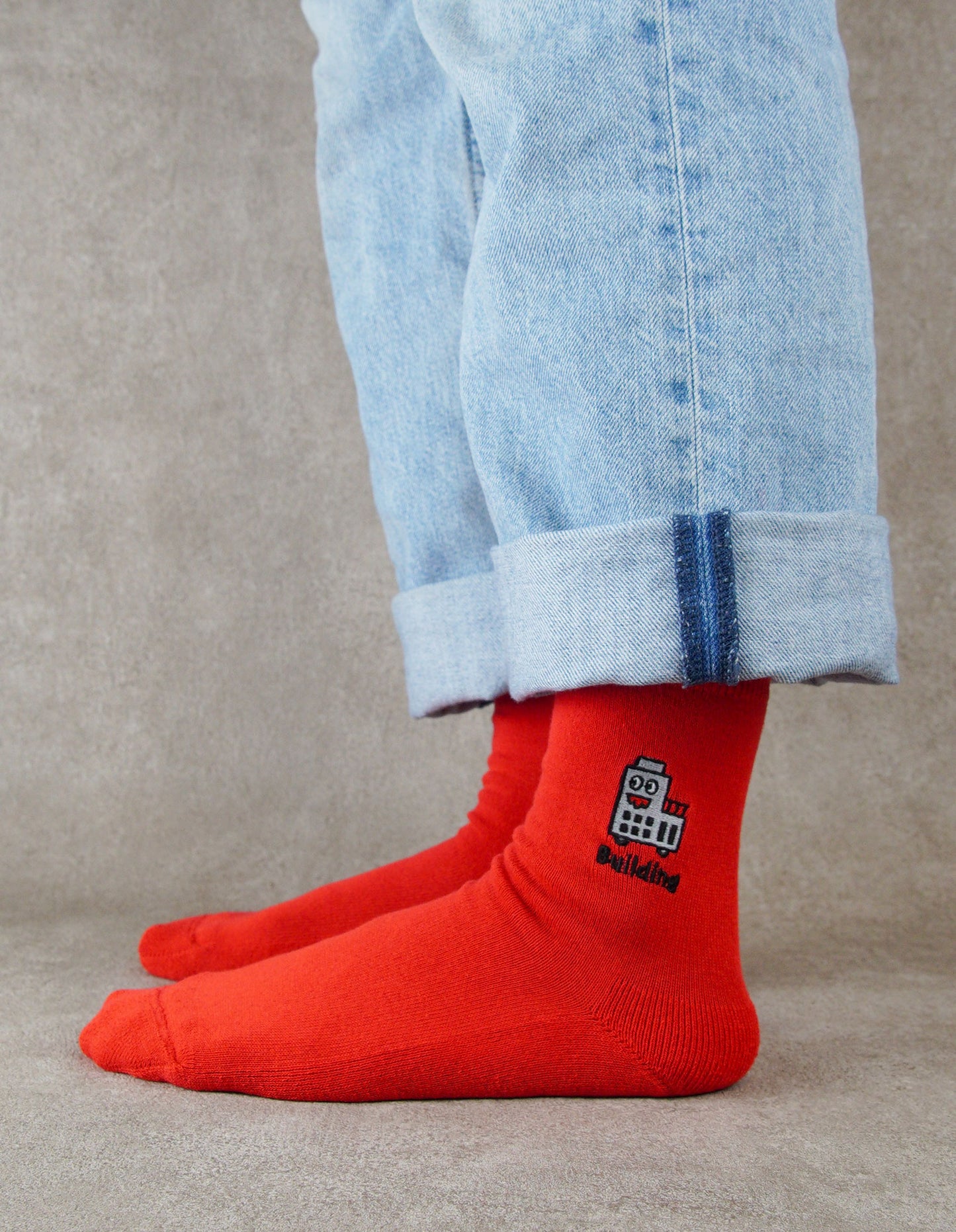 NEGOSOCKS パイルソックス Building RED