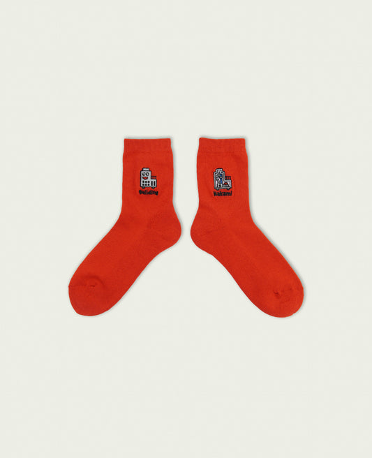 NEGOSOCKS パイルソックス Building RED