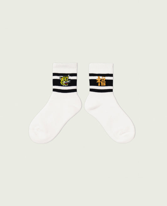 NEOGSOCKS(ネゴソックス) Line Socks  虎×福 BLACK LINE