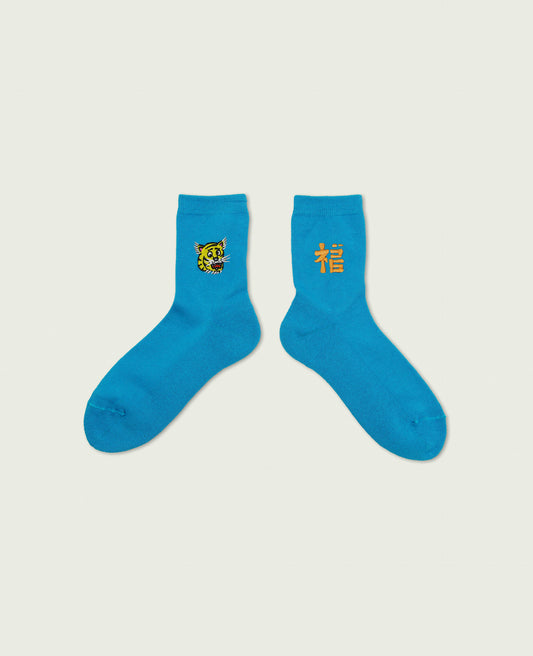 NEGOSOCKS パイルソックス 虎×福 BLUE