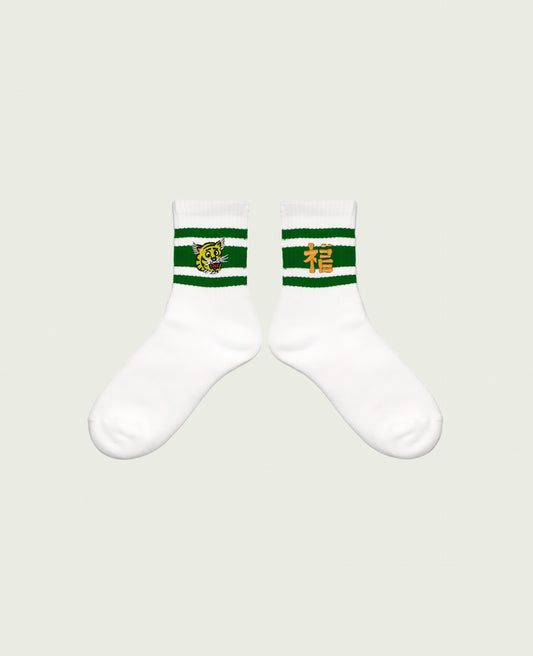 NEOGSOCKS(ネゴソックス) Line Socks  虎×福 GREEN LINE