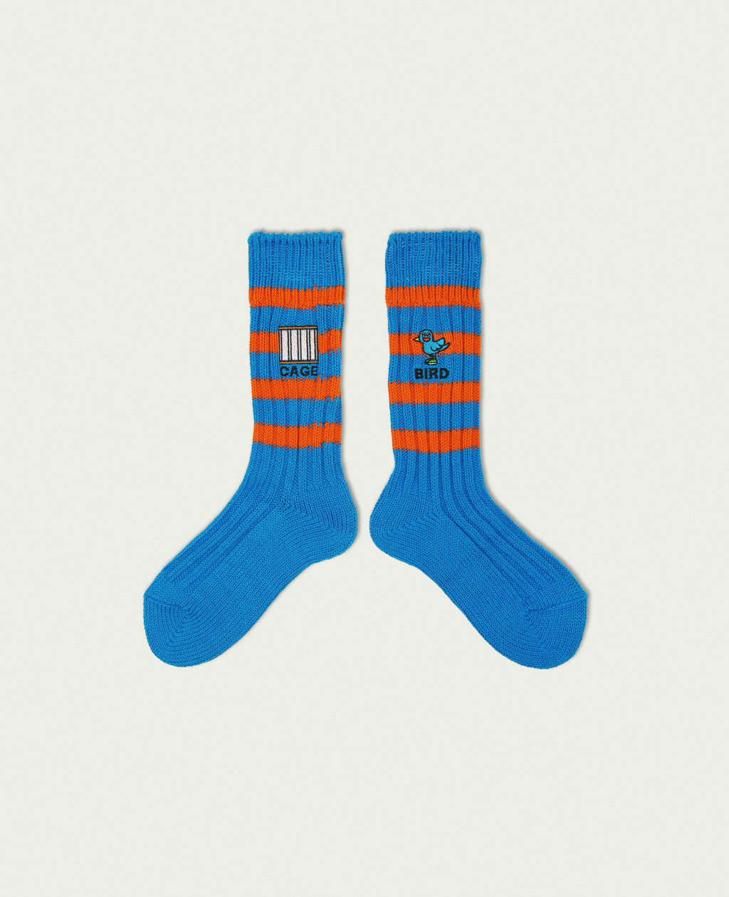 ネゴシックスの靴下NEOGSOCKS(ネゴソックス) Heavyweight Socks Stripes | CAGE-BIRD(nego6)Blue × Orange