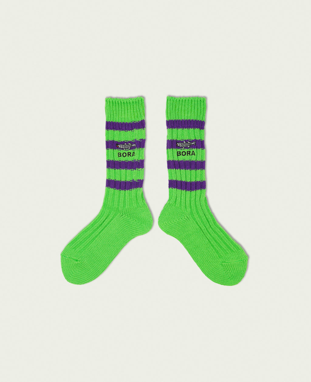 ネゴシックスの靴下NEOGSOCKS(ネゴソックス) Heavyweight Socks Stripes | BORA(nego6)Green × Purple