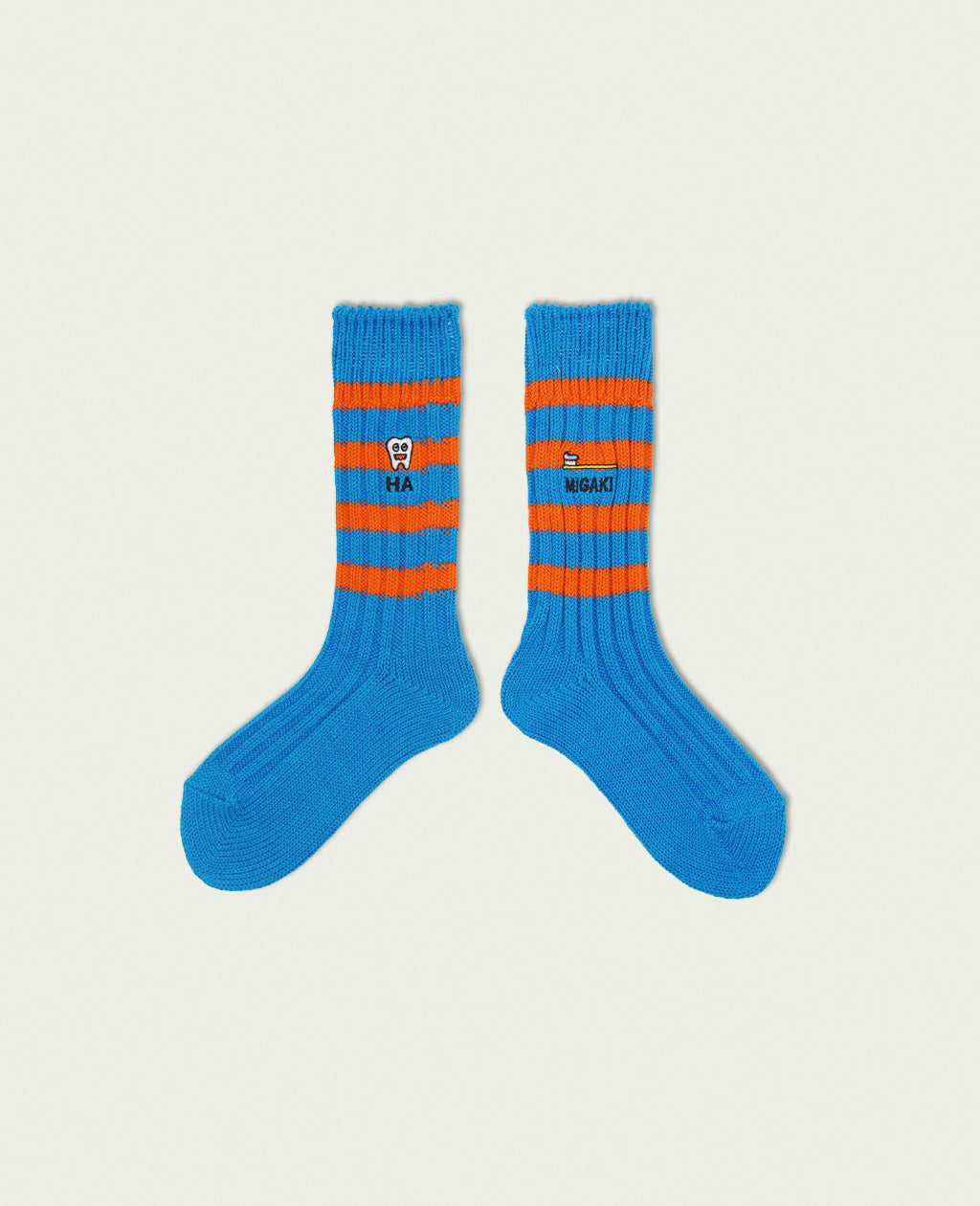 ネゴシックスの靴下NEOGSOCKS(ネゴソックス) Heavyweight Socks Stripes | HA-MIGAKI(nego6)Blue × Orange