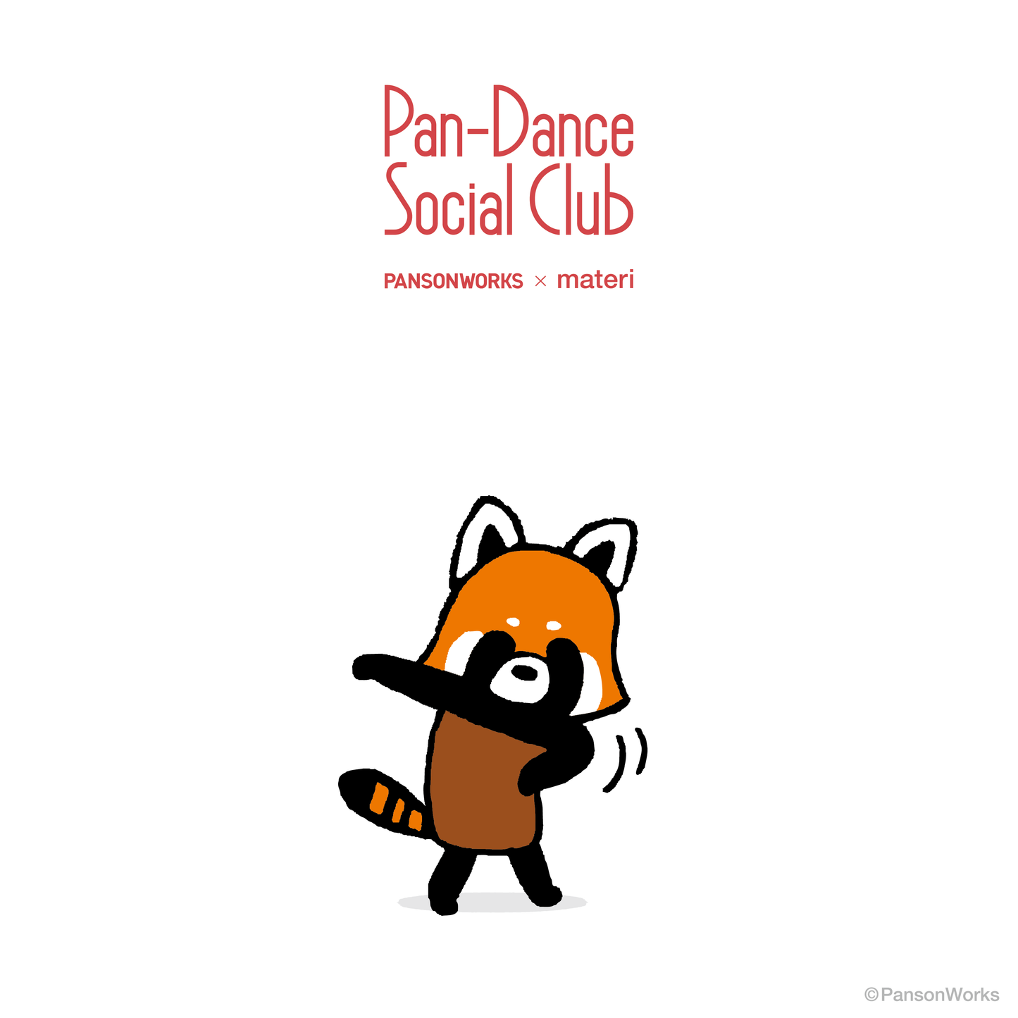 Pan-Dance Social Club 刺繍靴下 RED PANDA