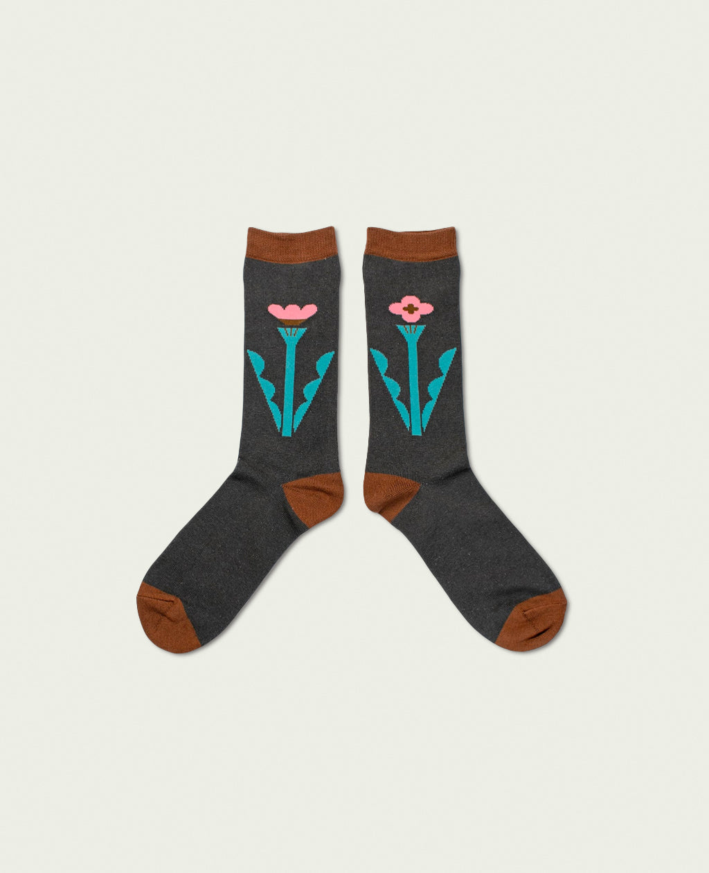 materi(マテリ) Socks | flower(ますたにあやこ)Deep Gray