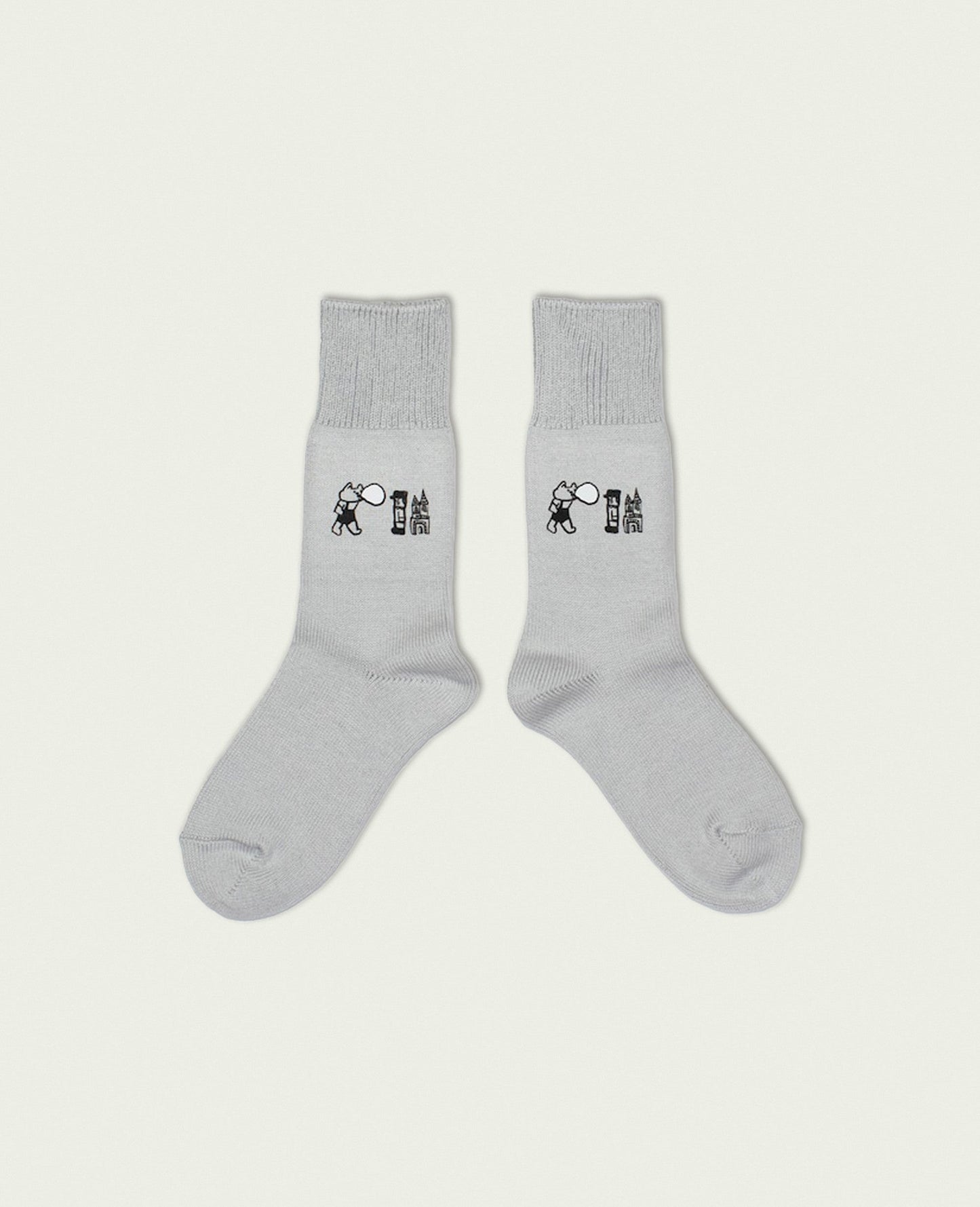 materi(マテリ) Socks | chewing gum cat(ミズノマサミ)Gray / Women's