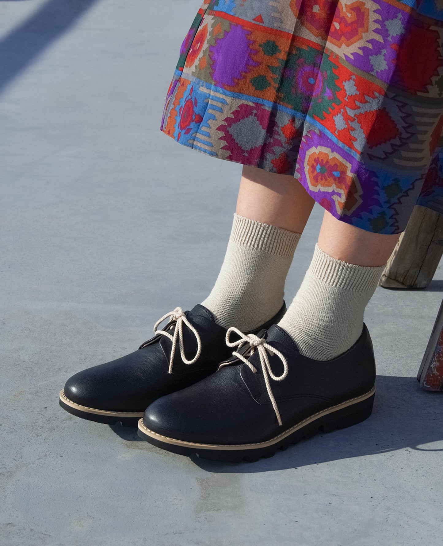 【 materi 】 Leather Shoes | Matte Black