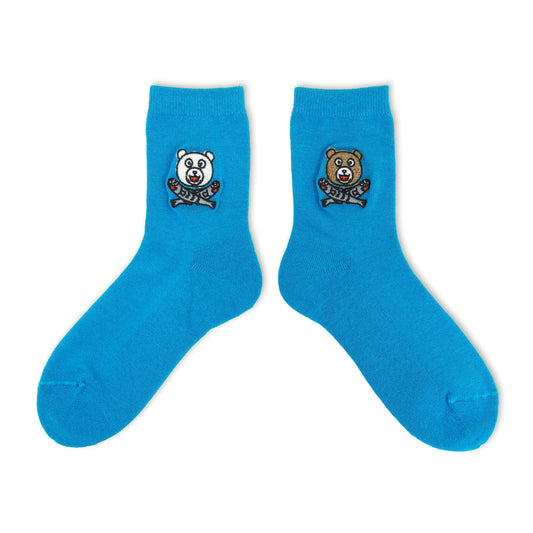 NEGOSOCKS パイルソックス　クマ　BLUE
