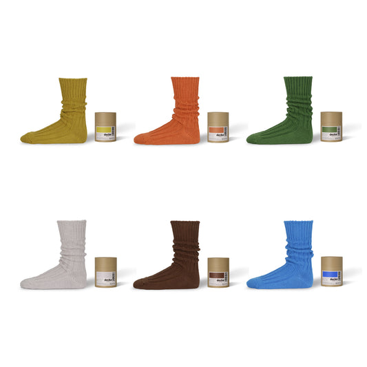 デザイン靴下【decka Quality socks】 Cased Heavyweight Plain Socks -1st Collection-