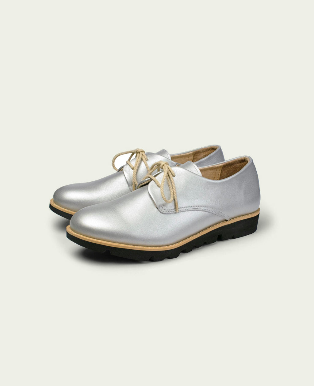 【 materi 】 Leather Shoes | Silver