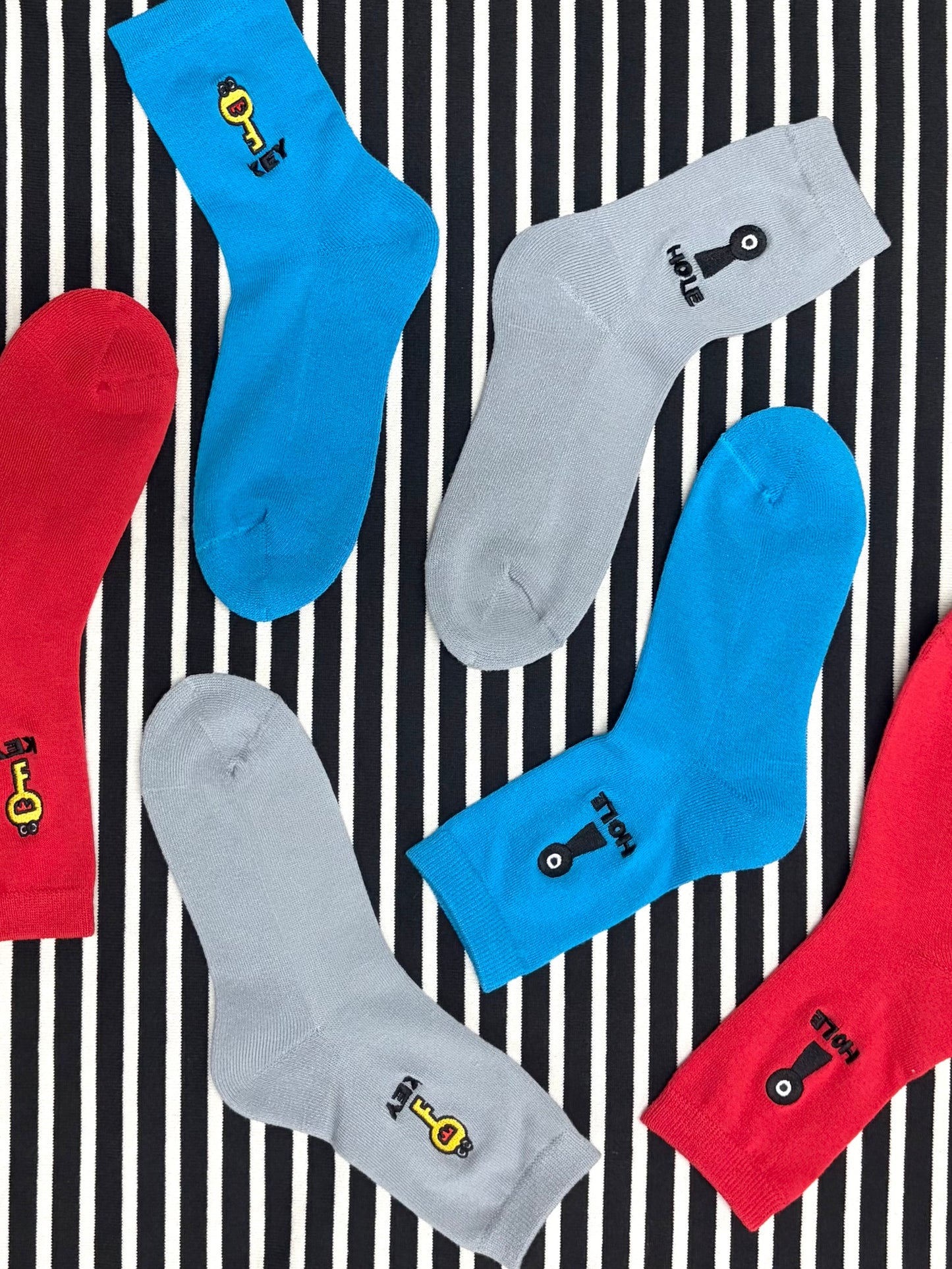 NEGOSOCKS パイルソックス　KEY×HOLE　GRAY