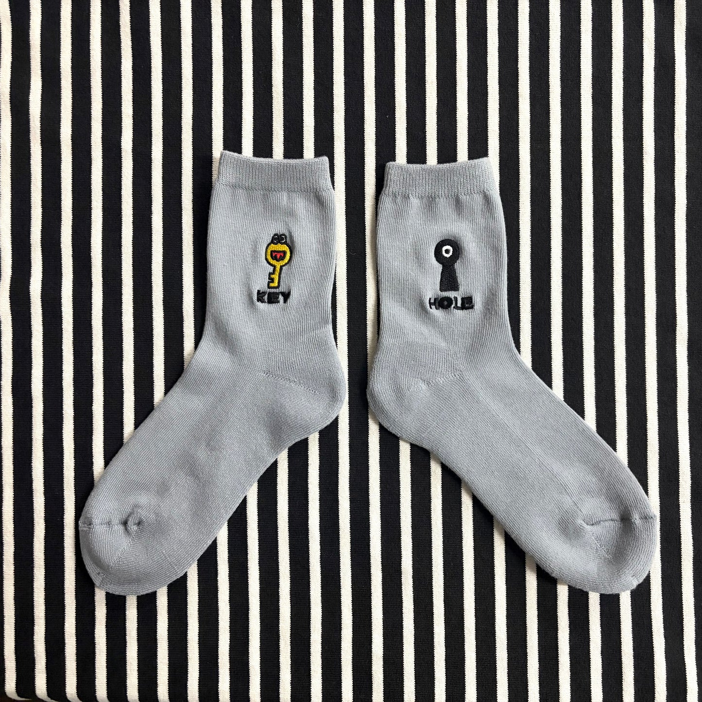NEGOSOCKS パイルソックス　KEY×HOLE　GRAY