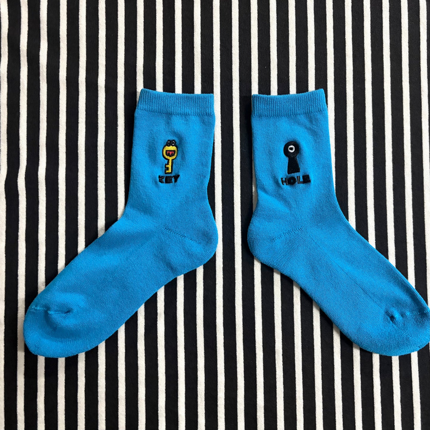 NEGOSOCKS パイルソックス　KEY×HOLE　BLUE