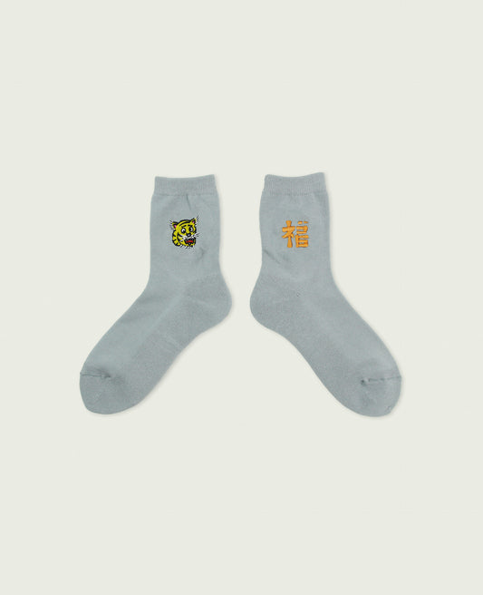 NEGOSOCKS パイルソックス　虎×福　GRAY