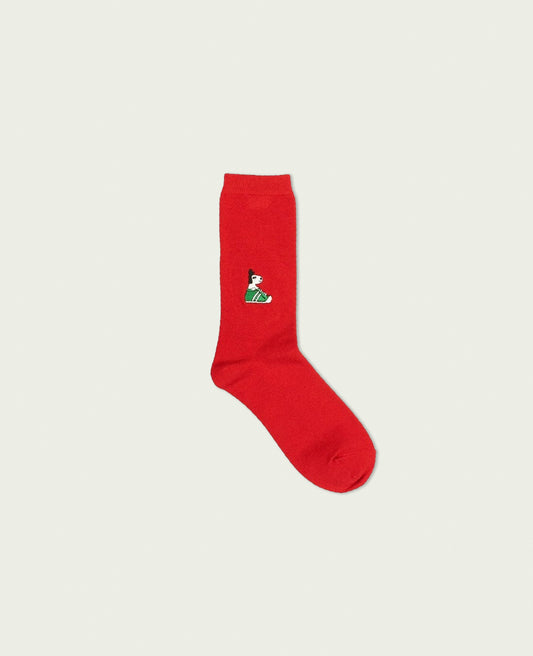 【materi】 Socks | いぬ | Red（ミズノマサミ）